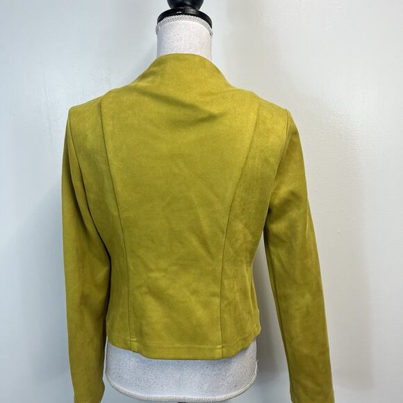 Joseph Ribkoff Jacket Blazer size 6 Lime Green Micro Suede Stretch Career Suit - Picture 8 of 9